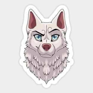 Confident / Cocky Expression White Husky Sticker